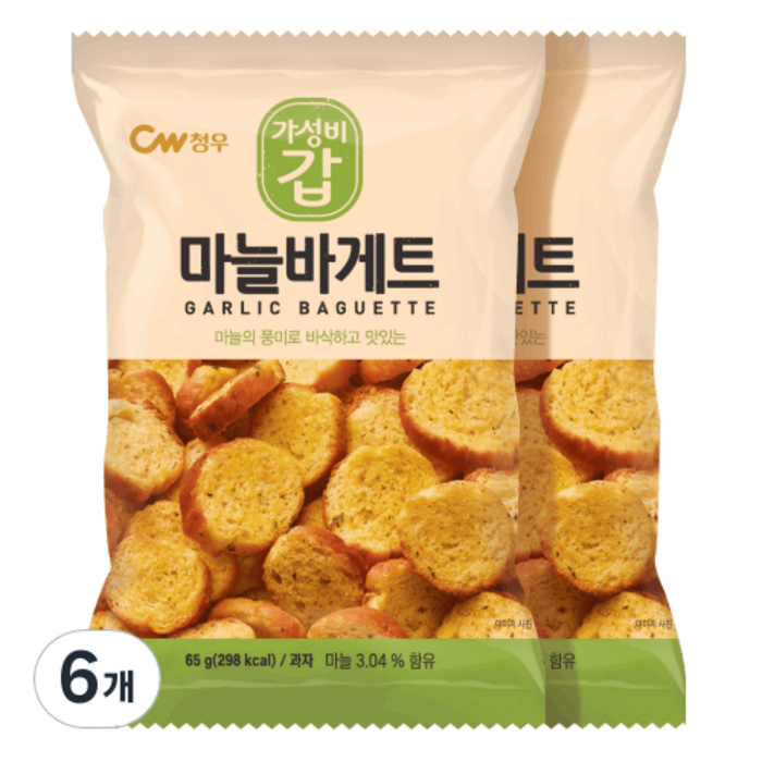 청우식품 마늘바게트, 65g, 6개 대표 이미지 - 마늘바게트 추천