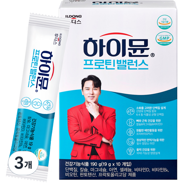 하이뮨 프로틴 밸런스 스틱형, 190g, 3개 대표 이미지 - 초유단백질 추천