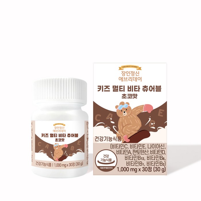 장인정신에브리데이 키즈 멀티 비타 츄어블 초코맛 30g, 30정, 1개 대표 이미지 - 초코 영양제 추천