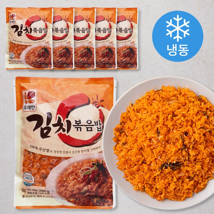 뚜레반 김치 볶음밥 (냉동), 280g, 6개 대표 이미지 - 김치볶음밥 레시피 추천