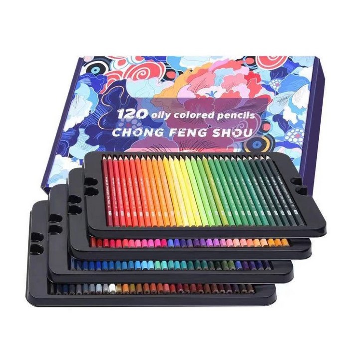 컬러링 드로잉 유성 색연필, 120색, 1개 대표 이미지 - 고급 색연필 추천