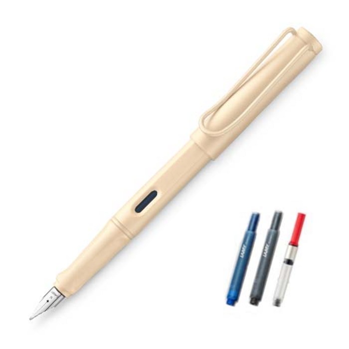 LAMY 사파리 만년필 + 컨버터 세트, EF, 크림 대표 이미지 - 라미 만년필 추천