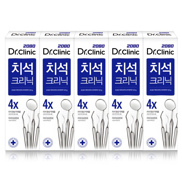 2080 닥터크리닉 치석치약, 140g, 5개 대표 이미지 - 2080 치약 추천
