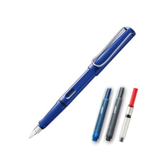 LAMY 사파리 만년필 컨버터 세트, F, 만년필(블루), 케이스(랜덤발송) 대표 이미지 - 라미 만년필 추천