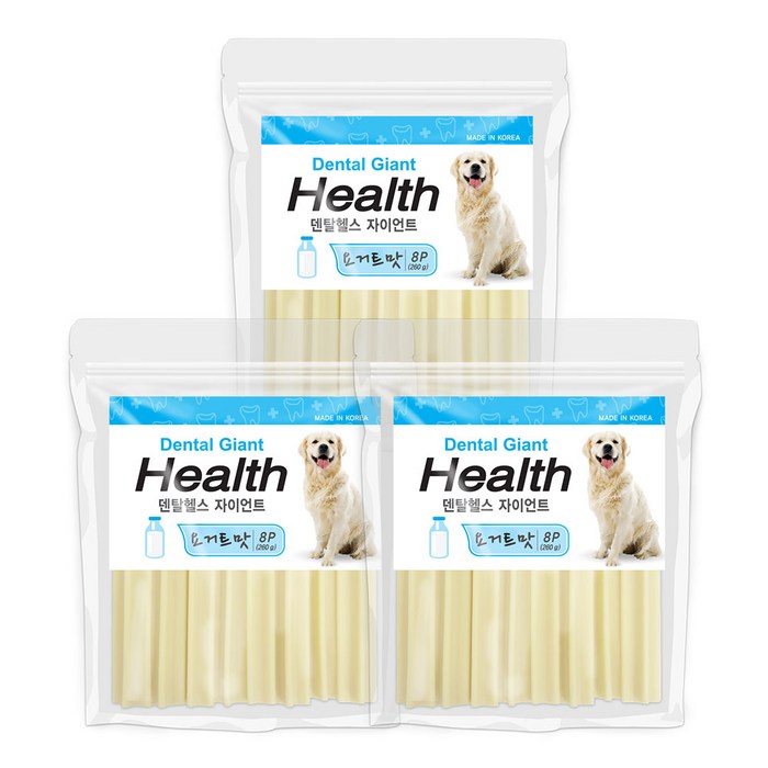 인터펫코리아 덴탈헬스 플러스 자이언트 덴탈껌, 요거트맛, 260g, 3개 인터펫코리아 덴탈헬스 플러스 자이언트 덴탈껌, 요거트맛, 260g, 3개