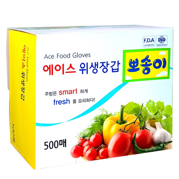 에이스 뽀송이 위생장갑 500매, 1개 대표 이미지 - 위생장갑 추천
