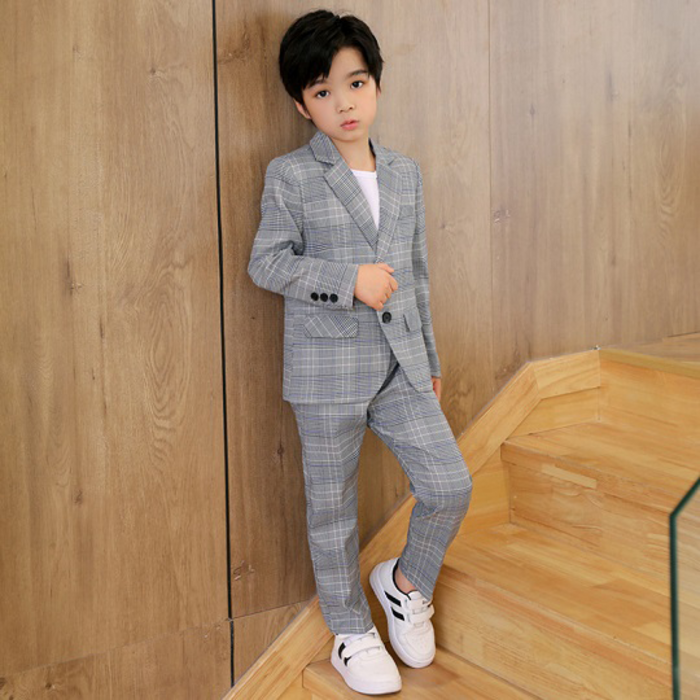 오렌지다몸 남아용 라운드티 투버튼 체크 정장 3종 세트 대표 이미지 - 닛몰캐쉬 추천