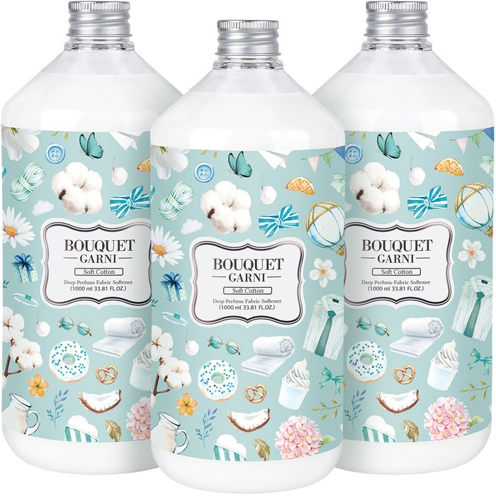 부케가르니 딥퍼퓸 섬유유연제 소프트코튼, 1000ml, 3개 대표 이미지 - 부케가르니 추천