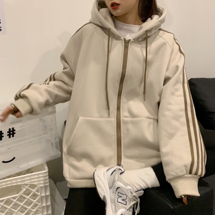 피어니스트 여성용 캐주얼 두꺼운 사선 라인 후드집업 피어니스트 여성용 캐주얼 두꺼운 사선 라인 후드집업