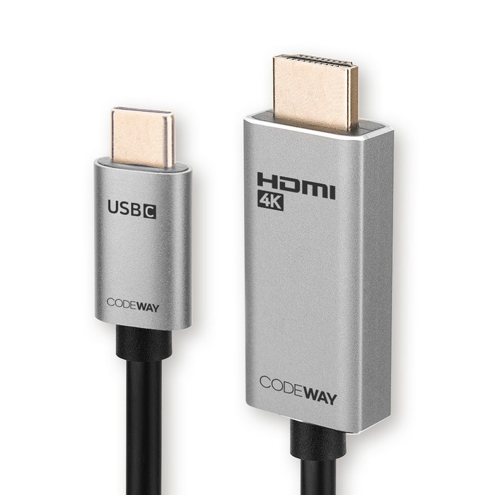 코드웨이 4K60Hz USB C타입 to HDMI 미러링 케이블, 1개, 2m 대표 이미지 - 미러링 케이블 추천