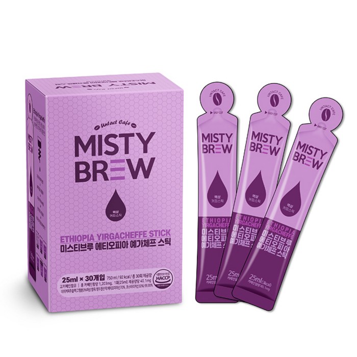 미스티브루 에티오피아 예가체프 액상 스틱 더치커피, 25ml, 30개 대표 이미지 - 산미 커피 추천