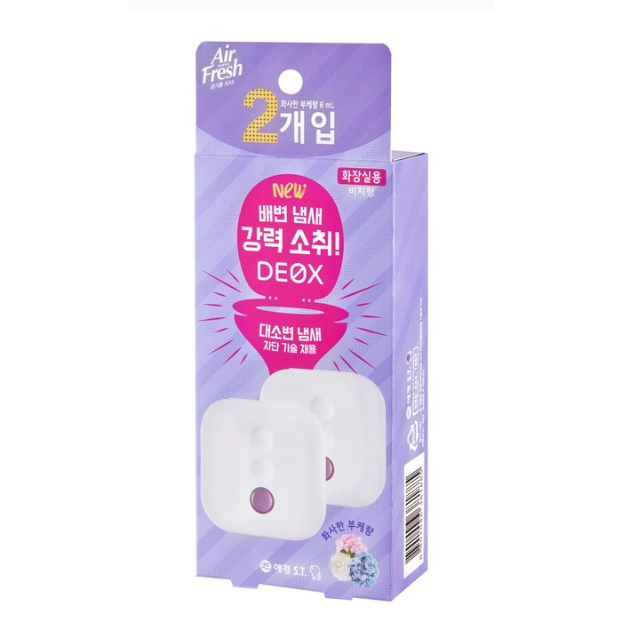 에어후레쉬 데옥스 화장실 방향제 부케향 2p, 12ml, 1개, 꽃향 대표 이미지 - 화장실 방향제 추천