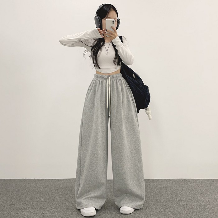 여성용 위드후이린 베러 와이드 트레이닝 밴딩 팬츠 일반버전 롱