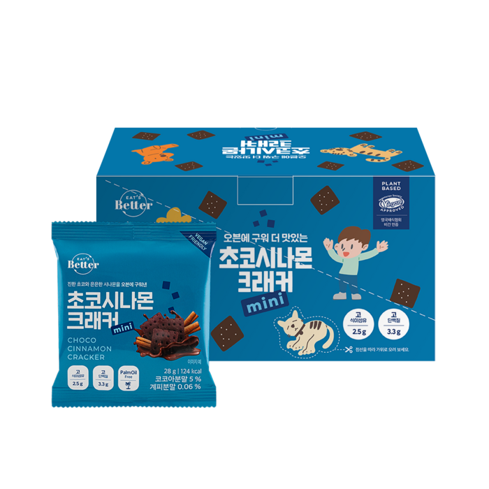 잇츠베러 유아용 비건 크래커 280g, 초코시나몬, 10개입 대표 이미지 - 비건푸드 추천