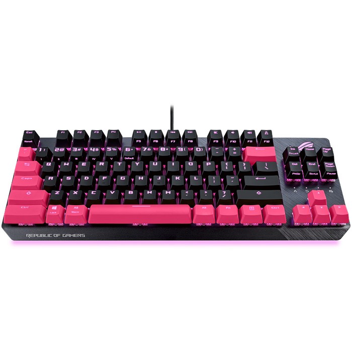 에이수스 ROG STRIX SCOPE TKL Electro Punk 영문 적축 게이밍 유선키보드, 핑크 + 블랙, X801, 일반형 대표 이미지 - ASUS ROG STRIX 추천