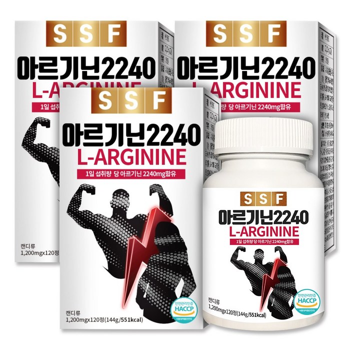 순수식품 고함량 L-아르기닌 2240 1200mg 120정 3개입, 360정 대표 이미지 - 자양강장제 추천