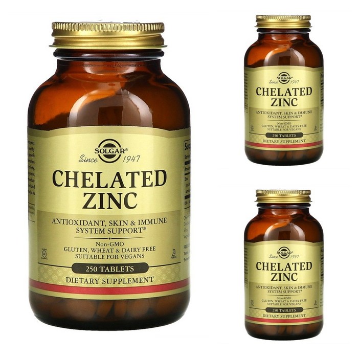 솔가 킬레이트 아연 징크 캡슐 Solgar Chelated Zinc 250정 X 2팩 대표 이미지 - 킬레이트 아연 추천