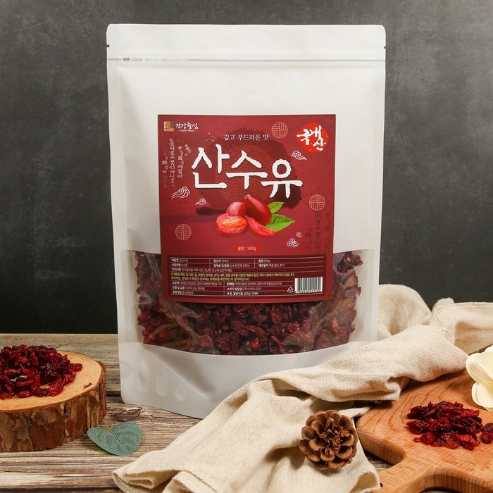 건강중심 국산 구례 말린 건산수유 500g, 1개입 대표 이미지 - 산수유 추천