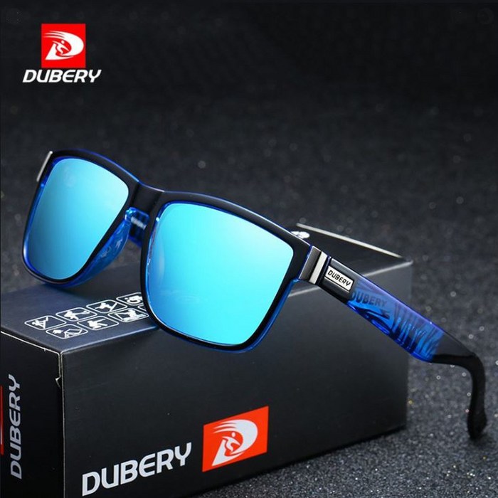 DUBERY D518 선글라스 8종선택 편광미러렌즈 레저 라이딩 낚시 등산 자전거 남녀공용, 2. blue