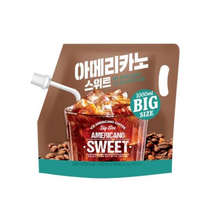 이마트24 x 쟈뎅 아메리카노 커피 파우치 대용량 1L 1000ml (블랙/스위트), 아메리카노 스위트, 8개(1box) 대표 이미지 - 쟈뎅 커피 추천