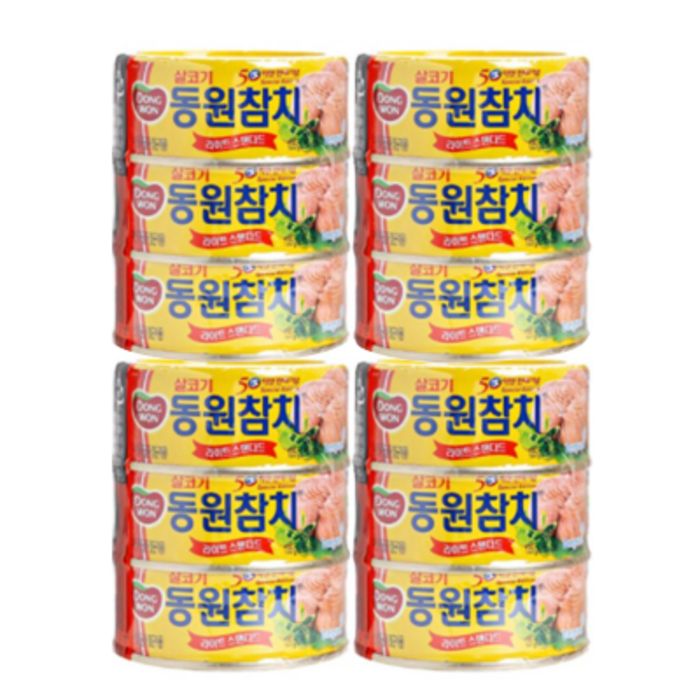 동원 라이트 스탠다드 참치, 135g, 12개 대표 이미지 - 저탄고지 식품 추천