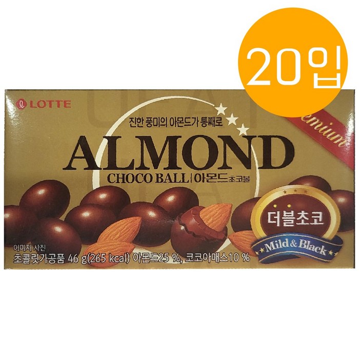 롯데제과 아몬드 초코볼, 46g, 20개 대표 이미지 - 초코땅콩 추천