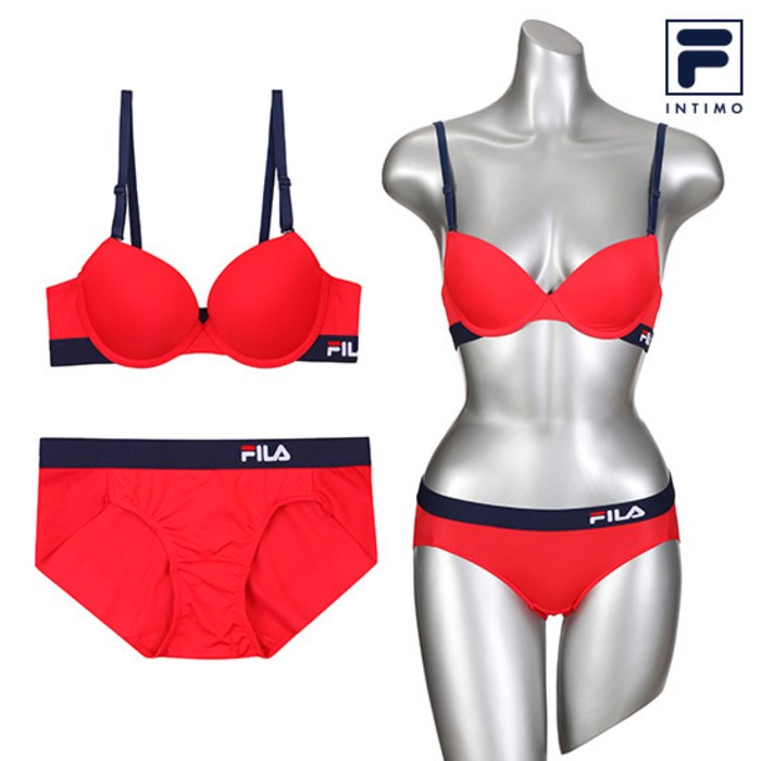 [FILA] 휠라 여성 브라 드로즈 세트 FI4BAB6451F_SETDR_RED 대표 이미지 - 휠라 브라 팬티 세트 추천