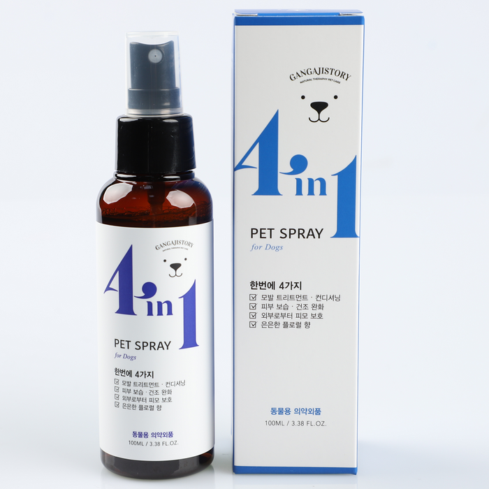 [3+1 150ml] 강아지스토리 프리미엄 피모케어 극강보습 미스트 150ml 강아지 고양이 에센스 향수, 1개, 150ml 대표 이미지 - 강아지 미스트 추천