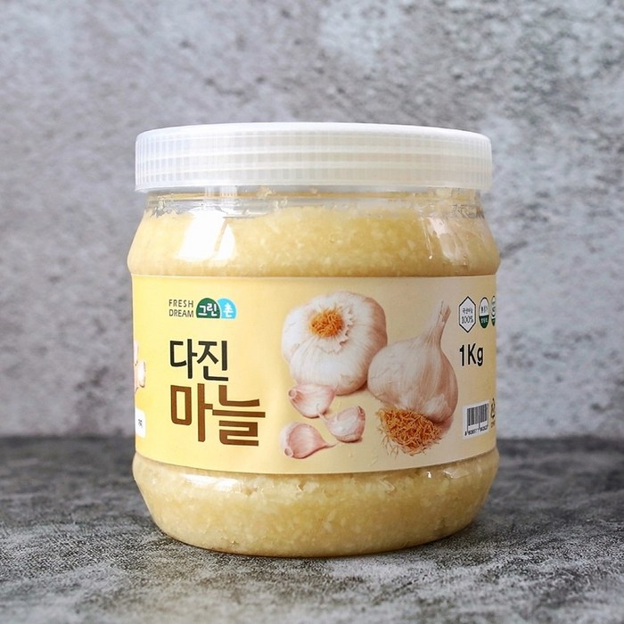 선경언니 그린촌 냉장 국산100% 국내산 다진마늘 1kg 당일배송 오전12시30분마감, 원통형 1Kg x 1통 대표 이미지 - 다진마늘 추천