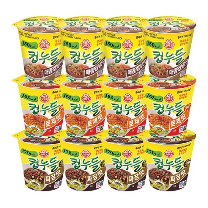 오뚜기 컵누들 매콤찜닭4개+로제4개+짜장4개, 12개 대표 이미지 - 컵누들 추천
