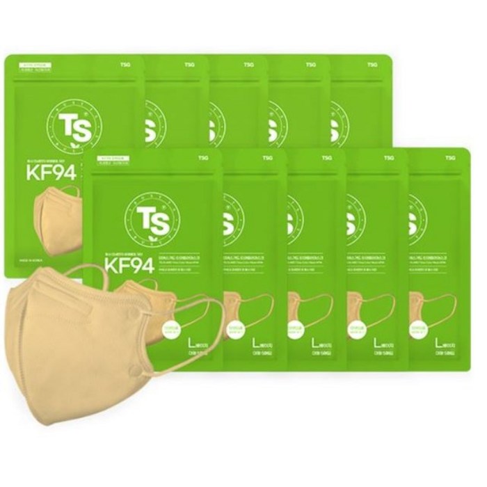 TS 가드 티마 컬러 새부리형 마스크 대형 KF94, 5개입, 10개, 베이지 대표 이미지 - TS 샴푸 추천