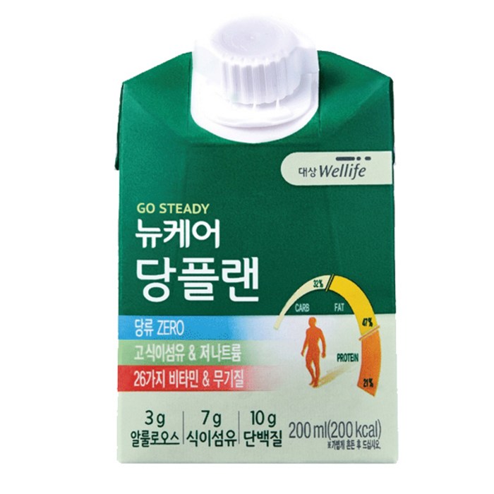 대상웰라이프 뉴케어 당플랜 당뇨환자영양식, 200ml, 20개 대표 이미지 - 뉴케어 영양식 추천