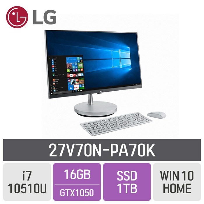 LG 일체형PC 27V70N-PA70K, RAM 16GB + SSD 1TB 대표 이미지 - 일체형 PC 추천