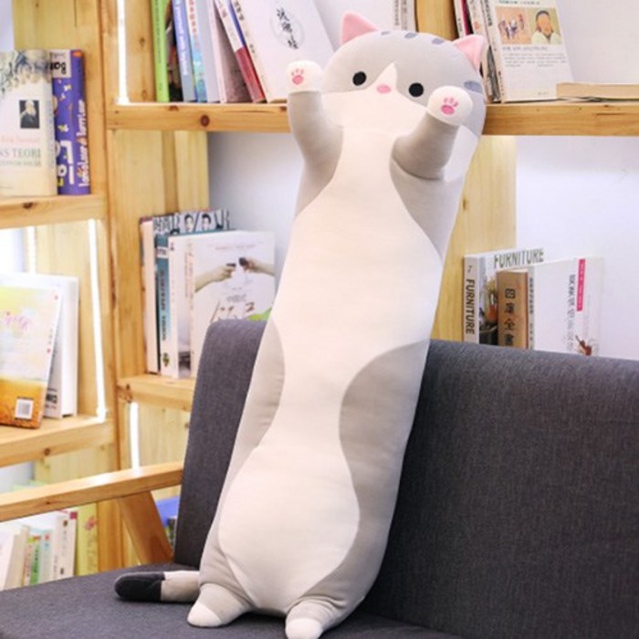 네이처타임즈 안고자는 긴 고양이 인형 베개, 그레이 대표 이미지 - 안고자는 인형 추천