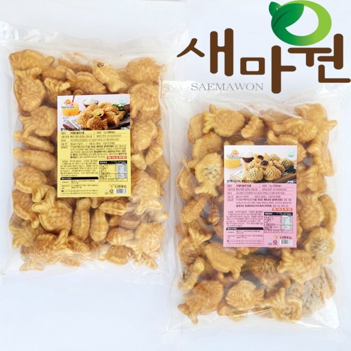 새마원 냉동 우리쌀 미니붕어빵 1kg(약50개) (팥/슈크림), 슈크림1kg 대표 이미지 - 슈붕 추천