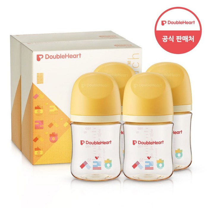 더블하트 모유실감 3세대 트윈팩 PPSU 한글 160ml, 160ml, 한글, 4개