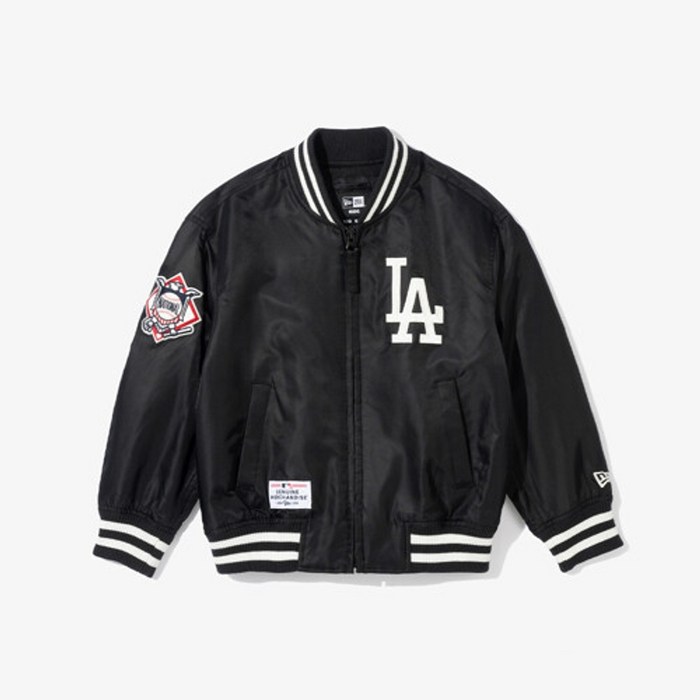 [뉴에라키즈] MLB LA 다저스 나일론 재킷 블랙 야구점퍼 항공점퍼 바시티 자켓 (14310270)