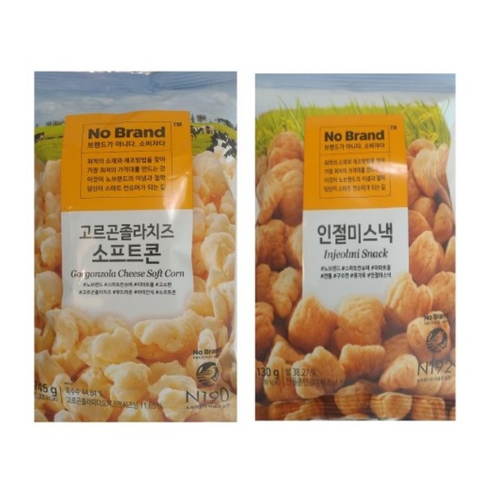 노브랜드 인절미스낵 + 고르곤졸라치즈소프트콘 각 1개씩 총 2개, 130g 대표 이미지 - 고르곤졸라 치즈 추천