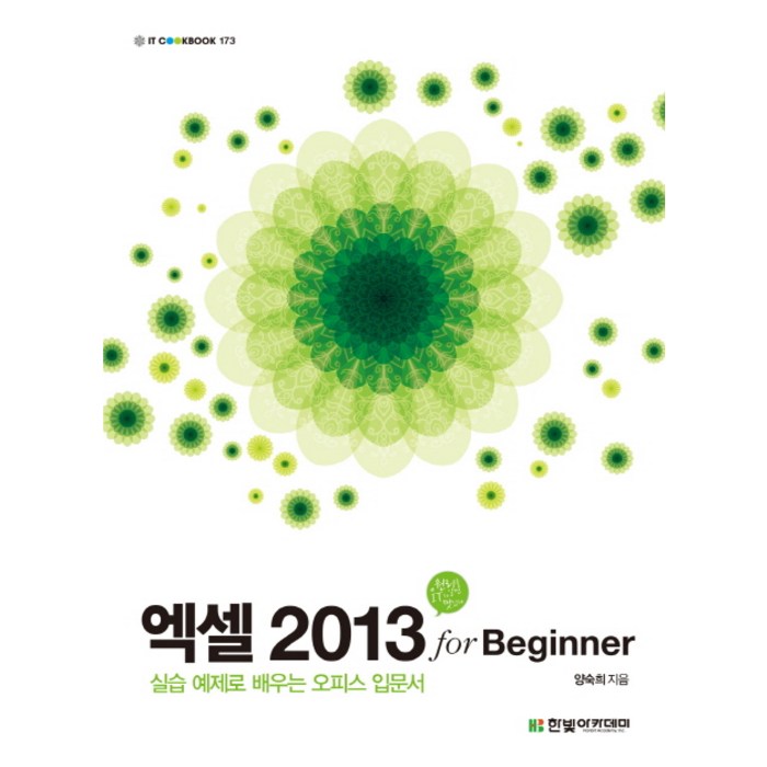 엑셀 2013 for Beginner:실습 예제로 배우는 오피스 입문서, 한빛아카데미 대표 이미지 - 엑셀 자격증 추천