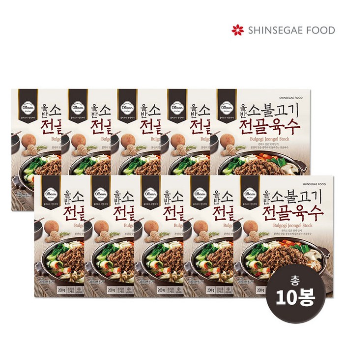 신세계푸드 올반 소불고기 전골 육수 200g X 10봉, 단품 대표 이미지 - 소고기 전골 추천