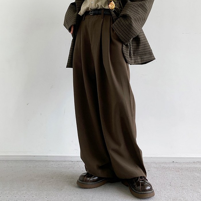 스몰더 남자 밴딩 핀턱 와이드 슬랙스 1560