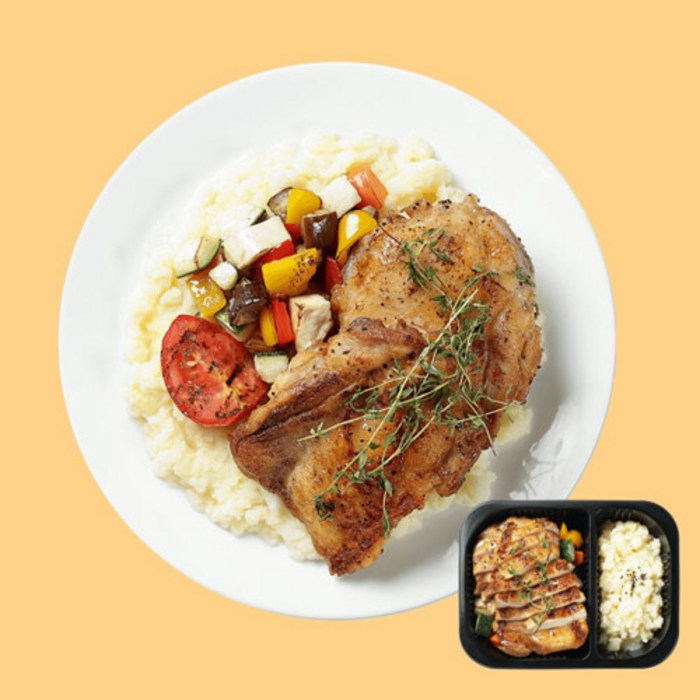 푸드팜 [푸드팜]_고단백 도시락_골든오븐치킨&매쉬_455g_P044, 단품없음 대표 이미지 - 오븐치킨 추천