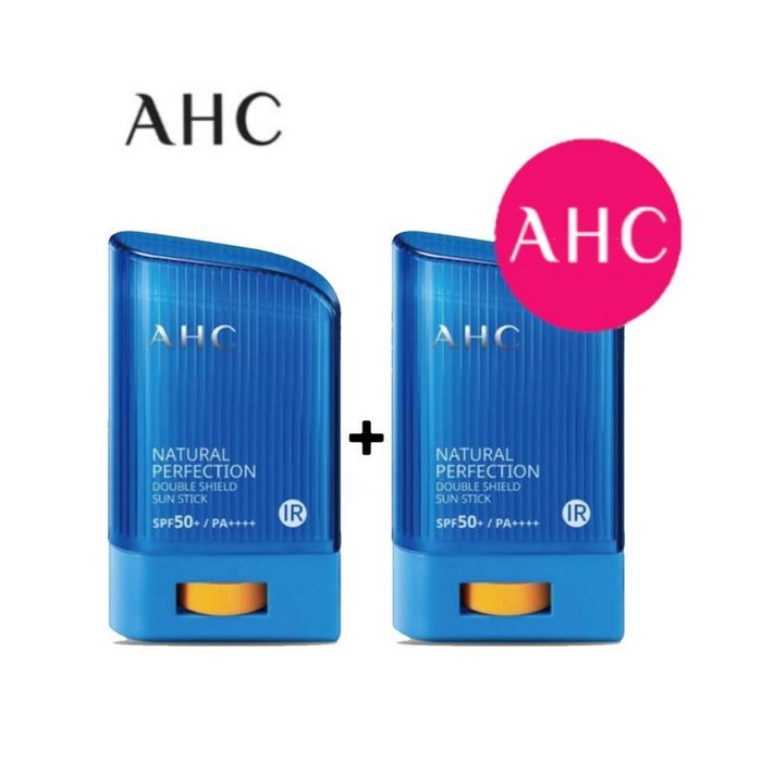 AHC 내추럴 퍼펙션 더블 쉴드 선스틱 SPF50+/PA++++, 22g, 2개