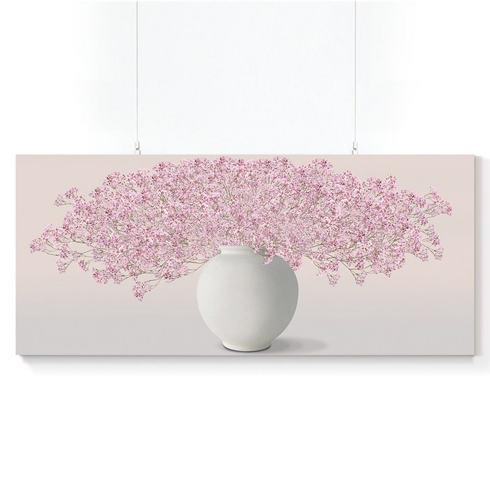 인메이블 프리미엄 복들어오는 꽃 그림 5종 힐링 풍수 인테리어 만개 달항아리 와이드 캔버스 액자