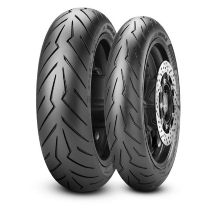 피렐리 로쏘스쿠터 타이어 1207015 바이크 앞타이어 뒤타이어 전사이즈, 1개