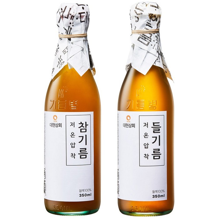 대현상회 저온압착 참기름 들기름 세트 350ml, 2개 대표 이미지 - 들기름 추천