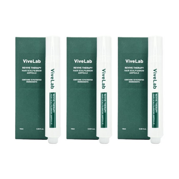 바이브랩 리바이브 테라피 헤어 스칼프 앤 브로우 앰플 15ml 두피 앰플, 15ml, 3개