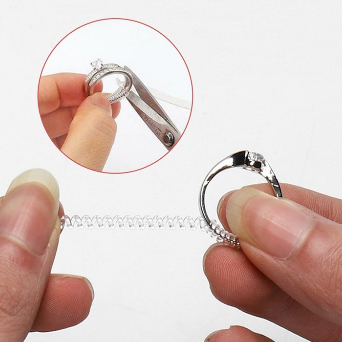 band 반지줄이기 반지 사이즈조절 스프링 사이즈조절기 교정 수정 반지수리, 1세트, 3.5mmx4개 대표 이미지 - 반지 사이즈 재는법 추천