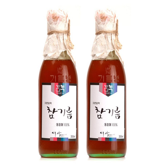이삭방앗간 40년전통 저온압착 옛날 참기름 350ml, 2병 대표 이미지 - 참기름 추천