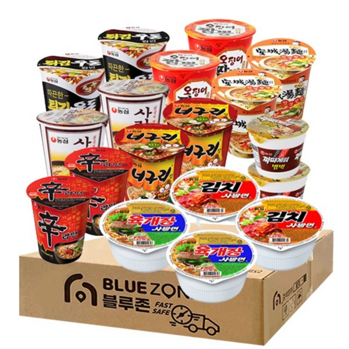 농심 소컵라면 9종 18개입 (육개장사발면2 + 김치사발면2 + 짜파게티범벅2 + 신라면2 + 안성탕면2 + 오징어짬뽕2 + 튀김우동2 + 너구리2 + 사리곰탕2), 1세트 대표 이미지 - 오징어 짬뽕 추천